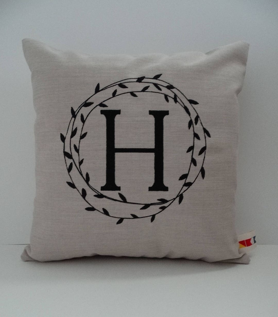 Embroidered Monogram Pillow Cover Etsy