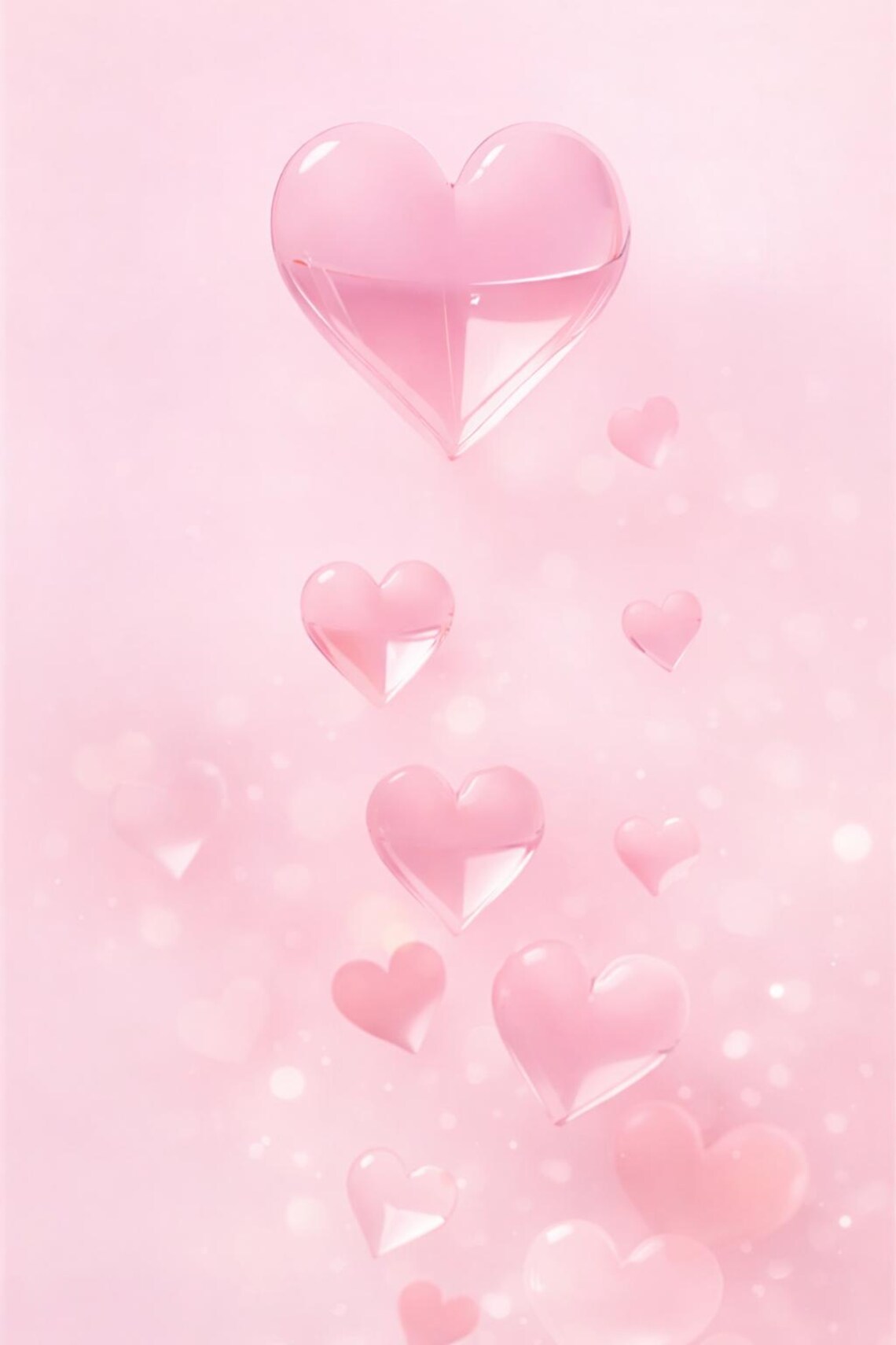 Soft Pink Heart Phone Wallpapers | Minimal Valentine’s Backgrounds - Etsy