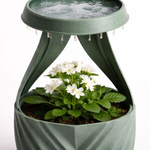 Rainfall Planter Set | Sculptural Indoor Planter with Integrated Watering Tray
