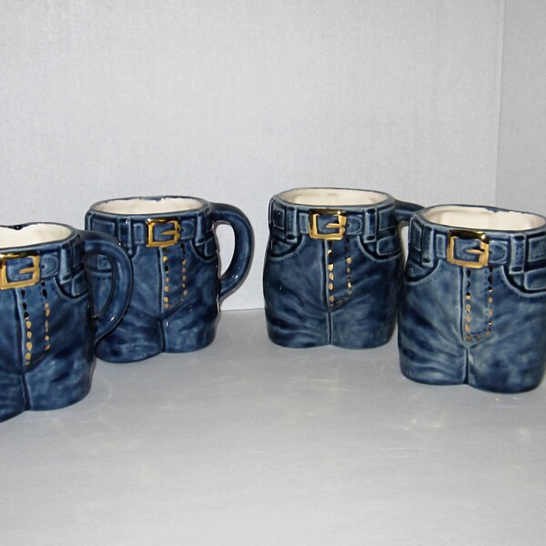Cool Jean Coffee Mug-Blue Jean Pant Design Set of Four.