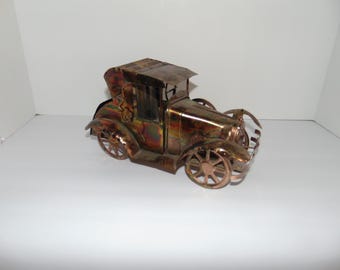 Vintage  Copper/Tin Car with Music Box Classic