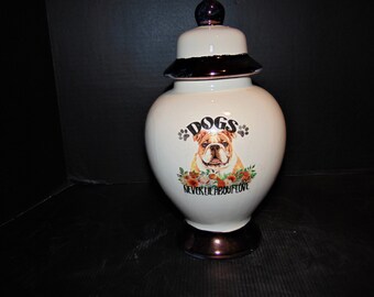 Bull Dog  Ceramic Cookie Jar/Urn