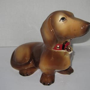 Dachshund Ceramic Cookie/Candy Jar Air Brush Reddish and Gold