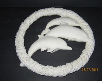 Vintage Trio of Dolphins Wall Hanging