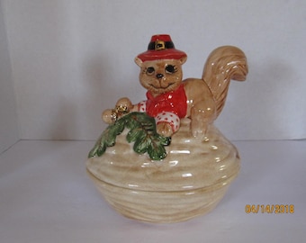Squirrel Candy/Nuts Jar Ceramic