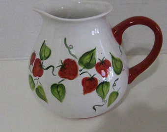 Ceramic Hancraft Straberry Pitcher