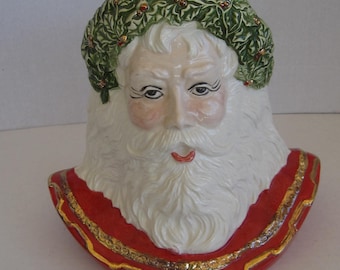 Christmas Santa Head Bust Figurine