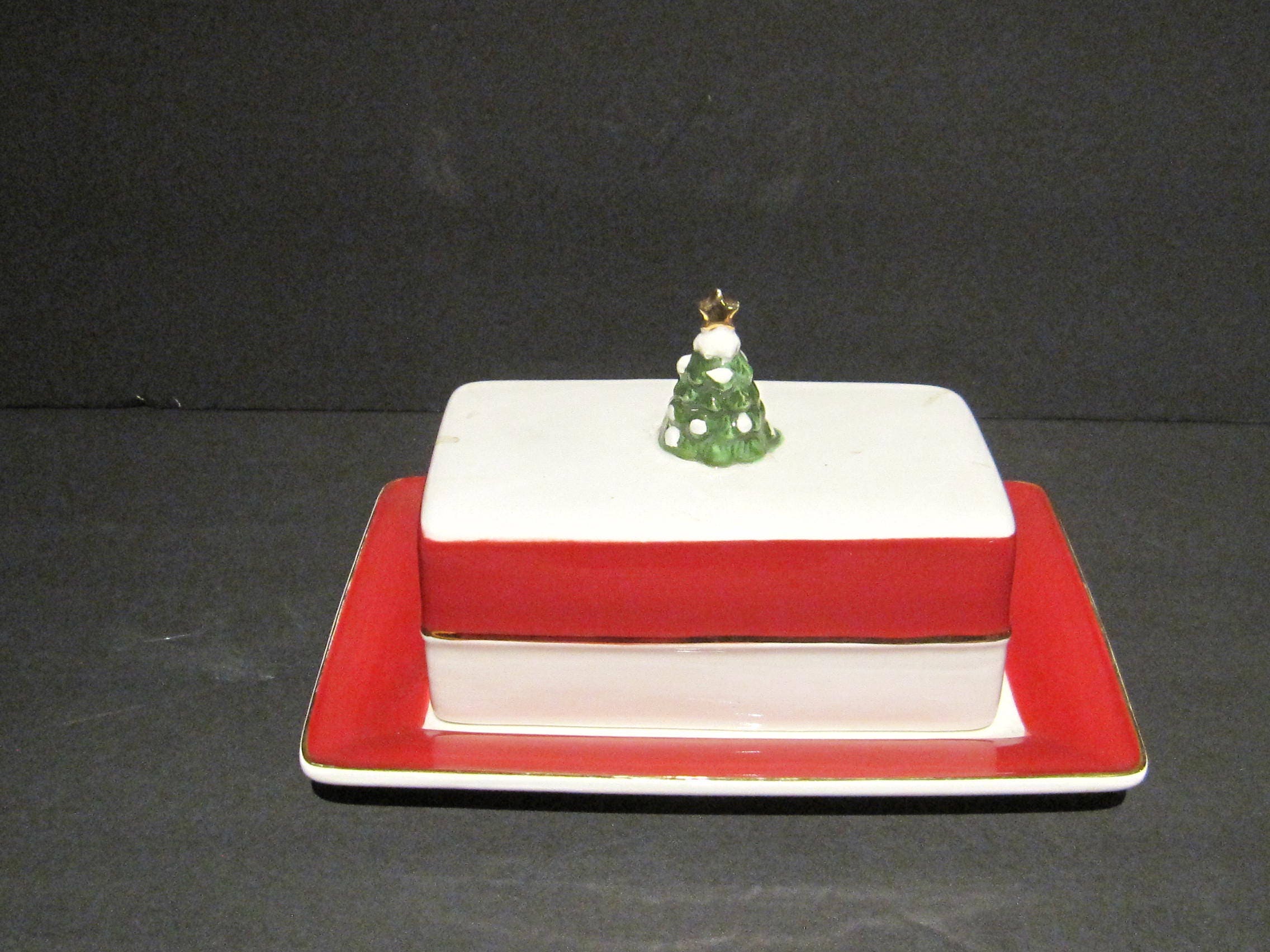 Kate Williams Christmas Covered Butter Dish