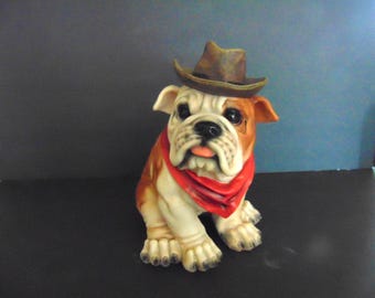 Cowboy Bulldog Figurine