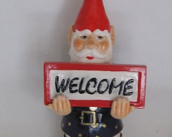 Cute Ceramic Patriotic Welcome Gnome