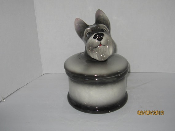 Schnauzer top cookie jar