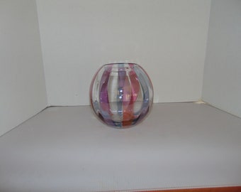 Vintage Colorful Crystal Art Glass Bowl