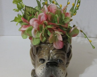 Vintage Bulldog Planter Airbrush