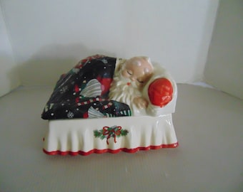 Santa Sleeping Treat/Candy Jar