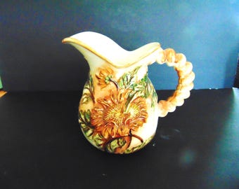 Ceramic Sunflower Pitcher Hand crafted