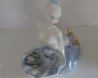 Mermaid Soap Dish with Flowers