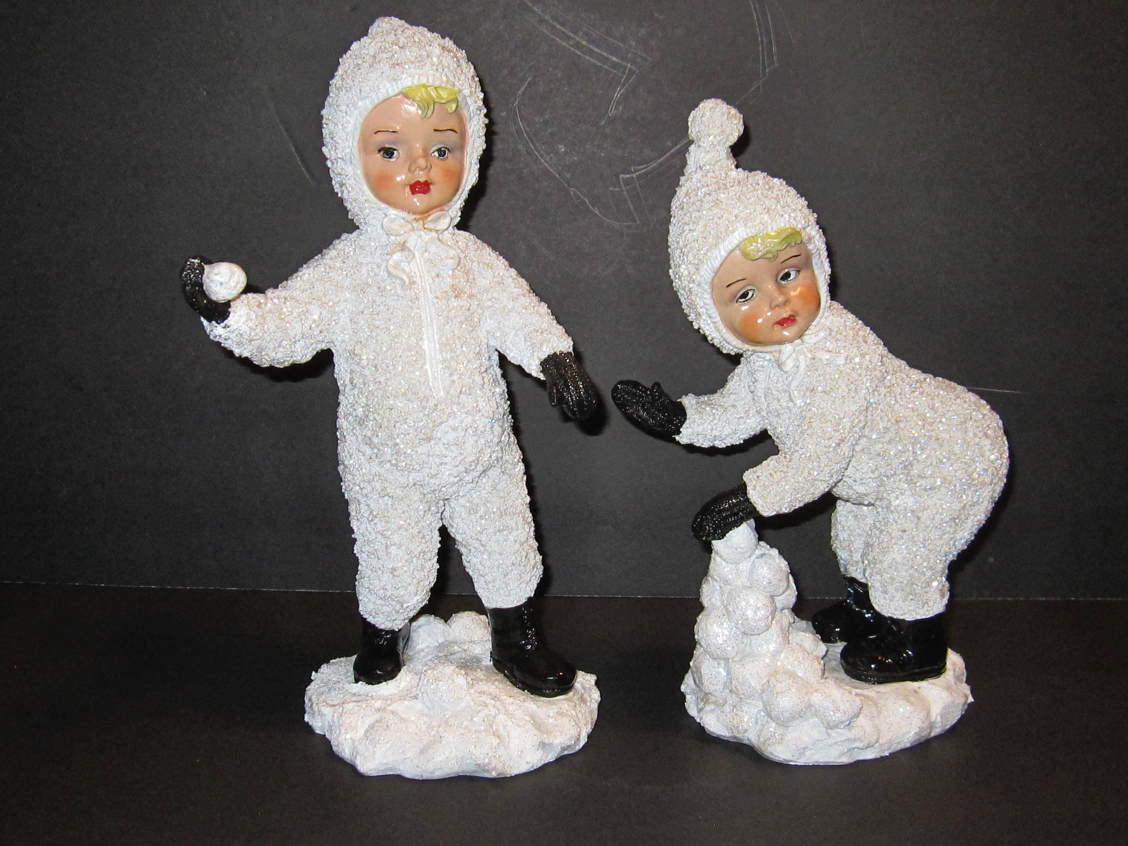 Set of Vintage Large Snow babies Figurines.