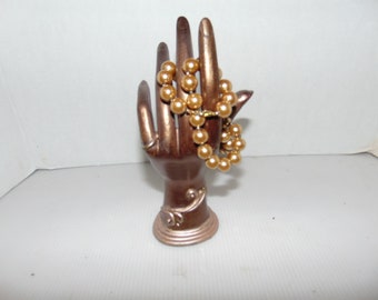 Ceramic Ring Holder  Brown and Gold
