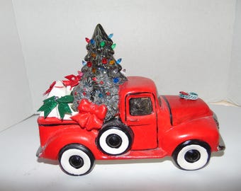 Christmas Decoration Toy Pickup Truck with Light up Christmas Trees in the bed