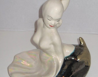 Mermaid Soap Dish in Dark Blue with Mother of Pearl