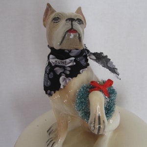 Boxer Cookie Jar Ready for Christmas