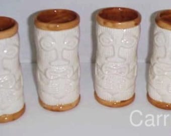 Set of four 6 inches height Tiki Glasses