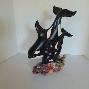 Orcas Mother and Calf Killer Whales Figurine