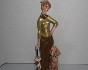 The Lady with Her Afgan Dog