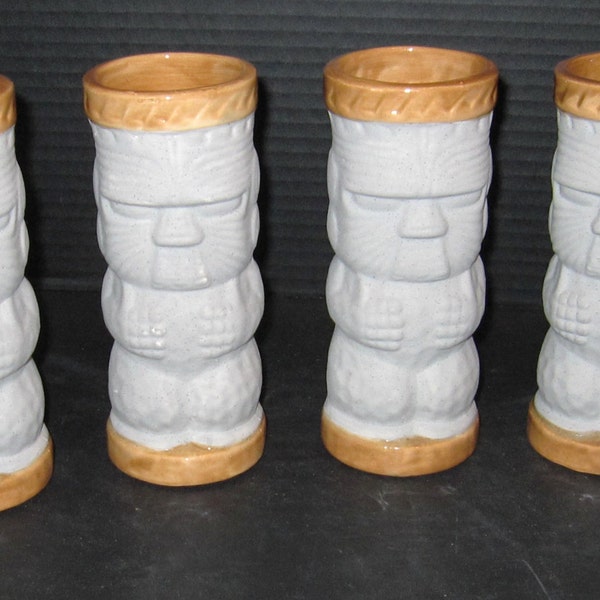 Set of four 8 inches height Tiki Glasses