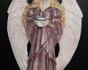Large Christmas Angel Holding a Candle