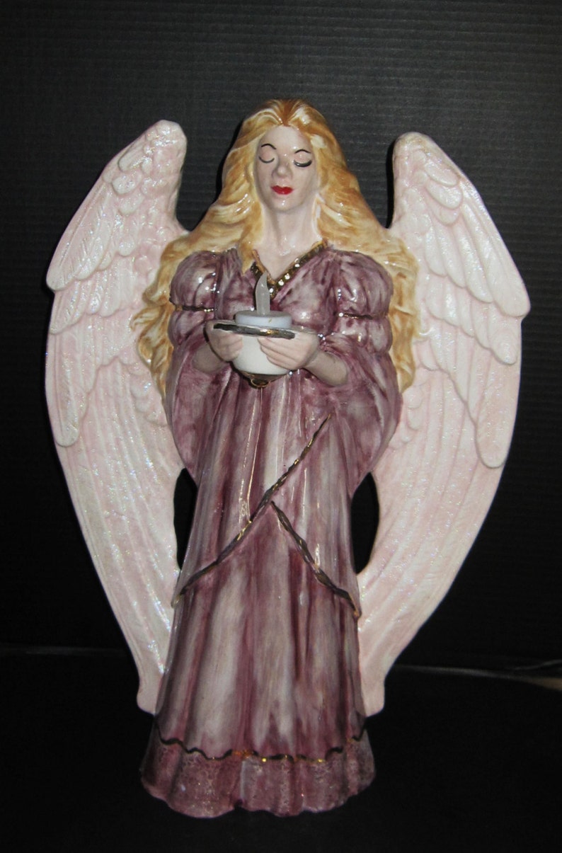 Large Christmas Angel Holding a Candle image 1