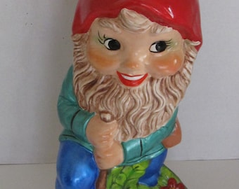 Large Garden Gnome with Shovel