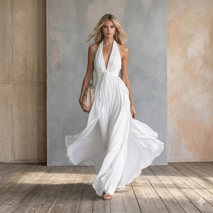 etsy white maxi dress White Maxi Dress