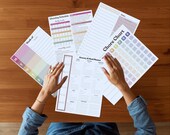Home Organization Printable Bundle | Daily Planner, Weekly Planner, Chore Chart, Cleaning Schedule, Meal & Grocery Planner PDF