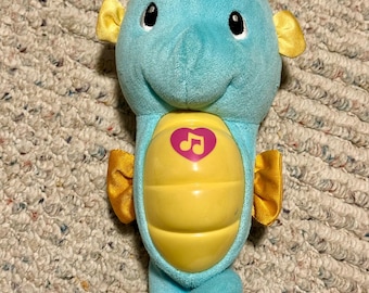 Fisher Price Soothe and Glow Musical Seahorse Sea Horse Blue Baby Toy Plush