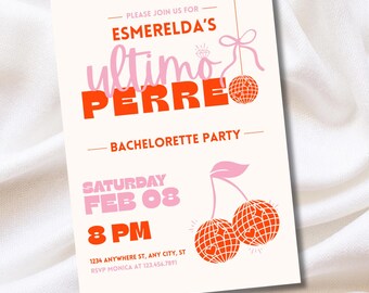 Ultimo Perreo Bachelorette Invitation, Latina Theme (Digital/Editable)
