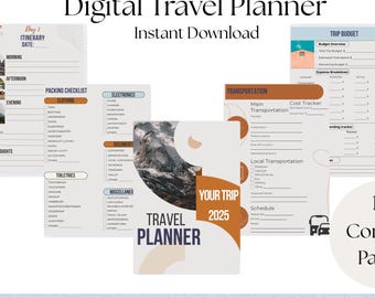 Ultimate Digital Travel Planner | Printable Trip Organizer & Itinerary | Budget, Packing List, and Activities page