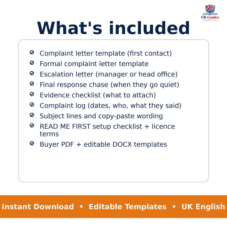 UK Complaint Letter Templates Pack - Formal Complaint, Escalation ...