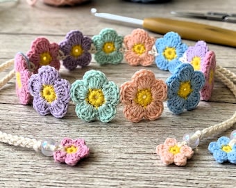 Crochet Flower Bracelet Pattern PDF, Easy Crochet Daisy Bracelet, Floral Friendship Bracelet, Handmade Jewelry (Instant Download)