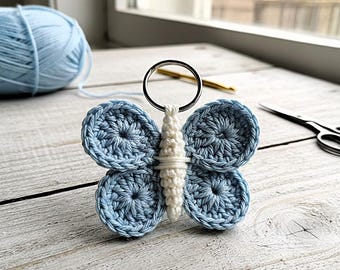Easy Crochet Butterfly Keychain Pattern, Beginner Friendly, PDF Digital Download, Cute Keychain DIY Gift, PDF