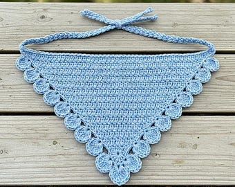 Scalloped Crochet Headband, Easy Crochet Scarf Bandana, Vintage Crochet Bandana, Beginner Crochet Bandana, Diy crochet Bandana, PDF