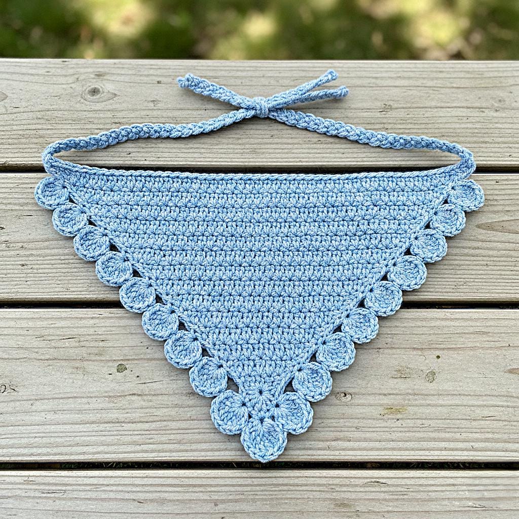 38 Head Scarf Crochet Patterns for Bandanas, Kerchiefs, and Stylish Wraps 17 Scalloped Crochet Bandana