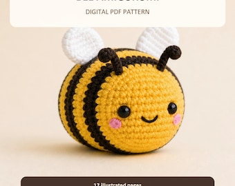 Bee Amigurumi Crochet Pattern , Beginner Plush Toy Tutorial, Buy 1 Get 1 Free, PDF