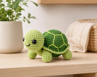 Beginner Crochet Turtle Amigurumi Pattern, Easy Stuffed Toy, Birthday Gift, PDF