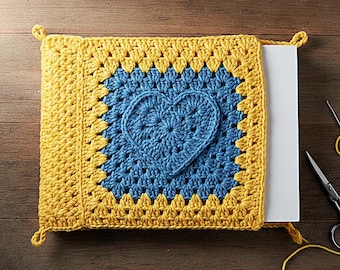 Crochet Heart Book Cover Pattern, DIY Crochet Heart Book Cover, Easy Crochet Heart Book Sleeve, Heart Themed Crochet Book Cozy, PDF