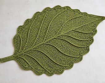 Crochet Leaf Placemat Pattern PDF, Botanical Table Decor Crochet Tutorial, Handmade Leaf Mat Pattern,PDF