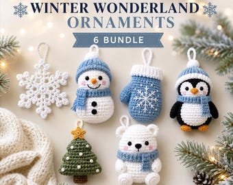 Crochet Snowman Ornament Pattern, Winter Holiday Tree Decoration ,PDF