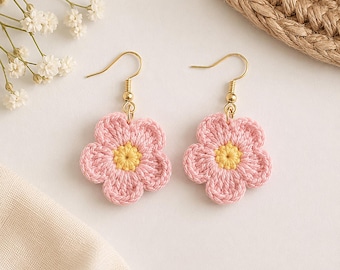 Crochet Flower Earrings Pattern, Easy Floral Jewelry (PDF Download)