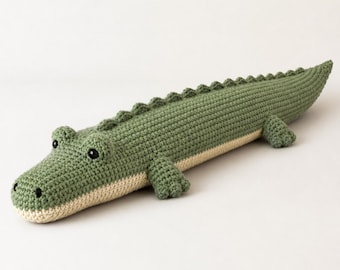 Crochet Crocodile Draft Stopper Pattern PDF, Door Draft Blocker Crochet Pattern, Cute Home Decor,PDF