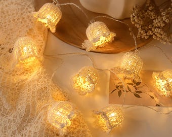Crochet Bell Fairy Lights Pattern,Lace String Light Covers,Cozy Home Decor Crochet,Beginner DIY Digital Download,PDF